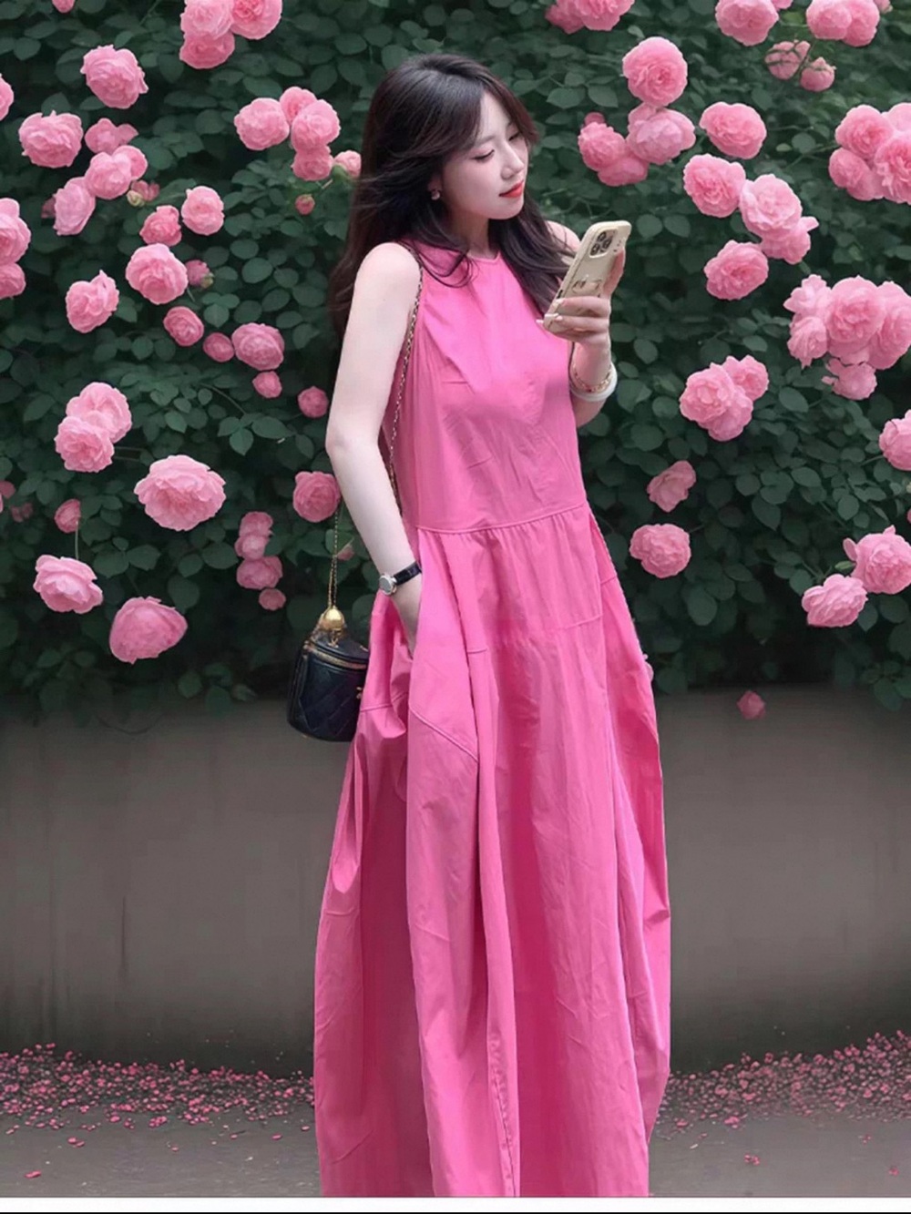 SHEIN Hot Pink Sleeveless Maxi Dress